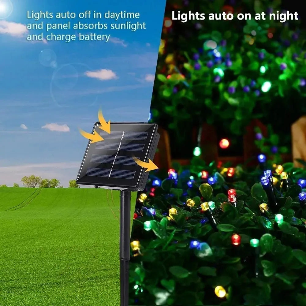 Luces Solares LED 8 Colores Resistente al Agua para Terraza Bodas Navidad y Jardín