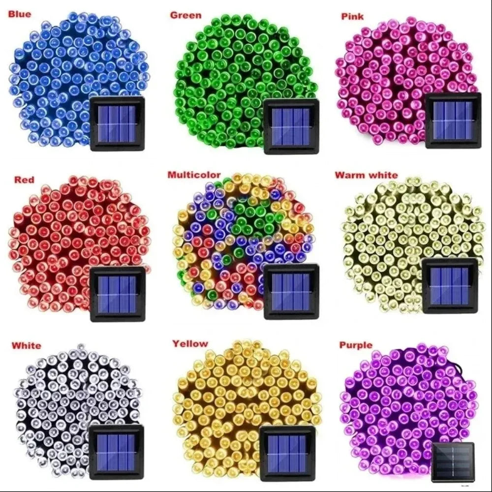 Luces Solares LED 8 Colores Resistente al Agua para Terraza Bodas Navidad y Jardín