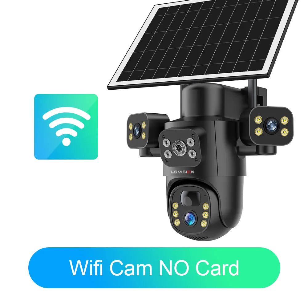 Cámara Solar LS VISION 15MP 4K Triple Lente 4G/WiFi con Zoom 10X y 12X