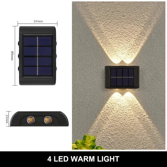 Aplique Solar LED de Pared con Luz Cálida IP65
