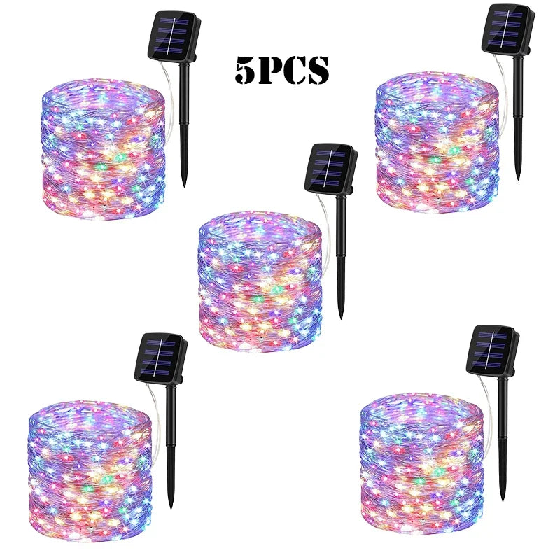 Guirnalda Solar LED Exterior 7M-32M con Tecnología de Carga Rápida