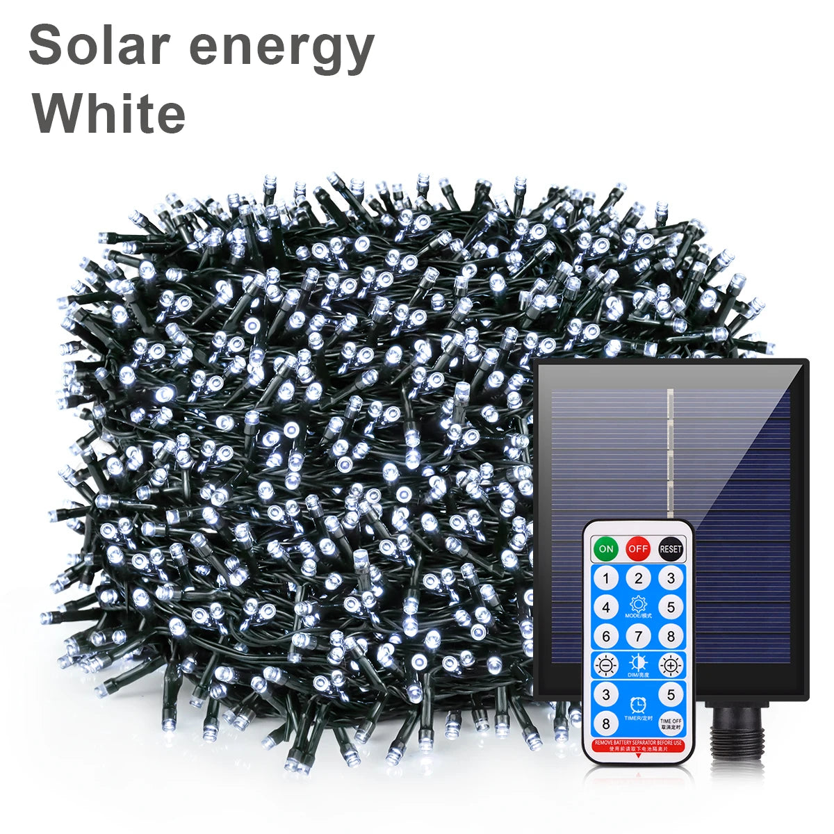 Guirnalda Solar LED Carga Rápida con Control Remoto 10M-100M IP65