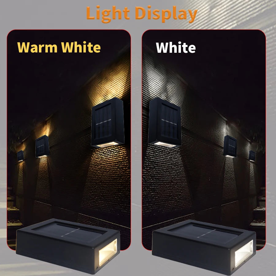Aplique Solar de Pared con Luz Arriba y Abajo para Jardín y Balcón