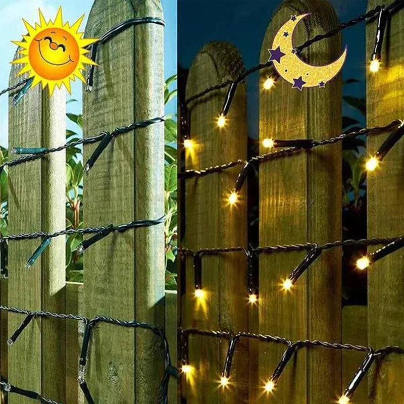 Guirnalda Solar LED para Jardín y Navidad Impermeable 6V