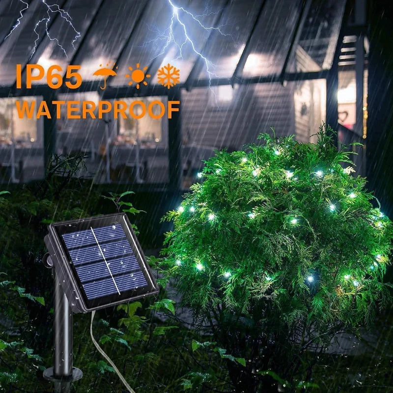 Luces Solares Hadas LED Resistente al Agua para Jardín Árbol Navidad y Terraza 7m/12m/22m/32m