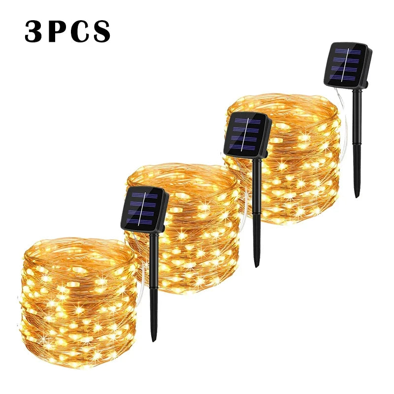 Guirnalda Solar LED Exterior 7M-32M con Tecnología de Carga Rápida