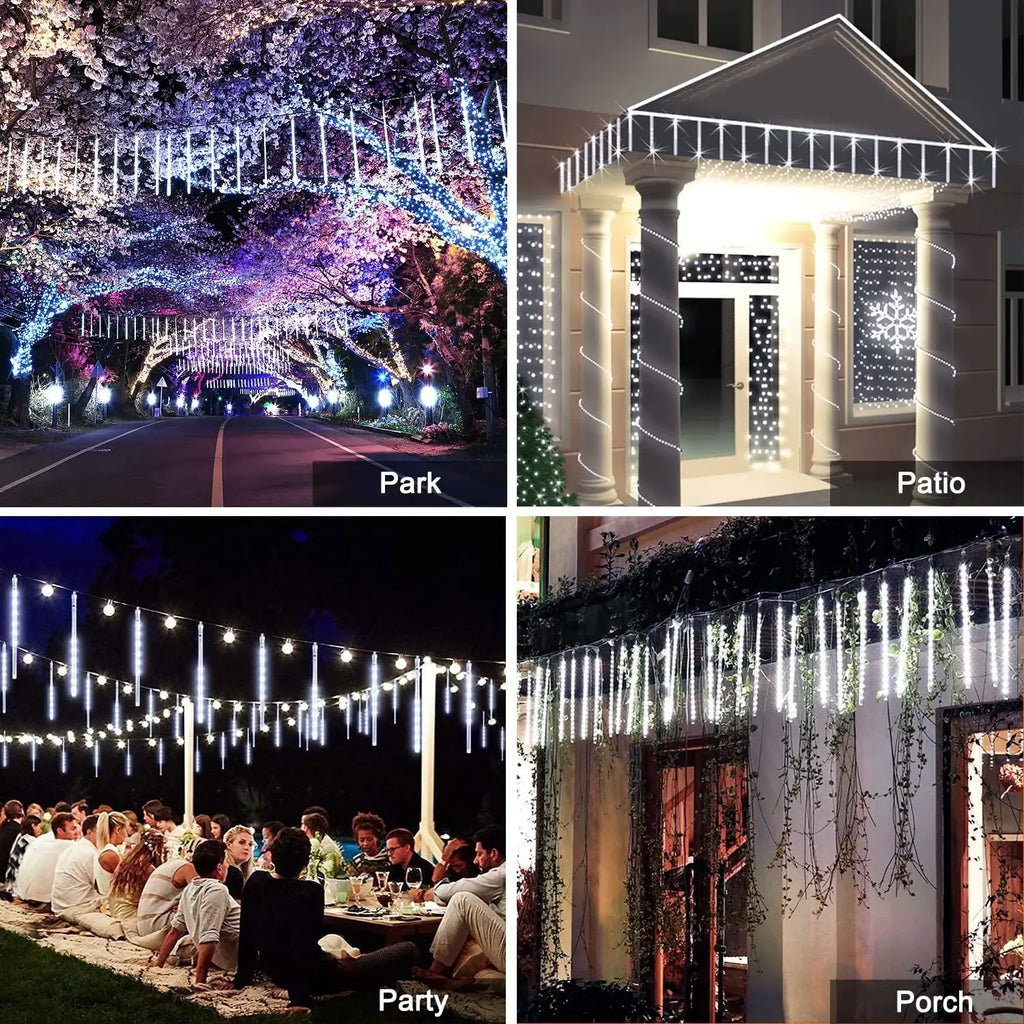 Luces Solares Lluvia de Meteoros LED IP65 para Navidad y Halloween