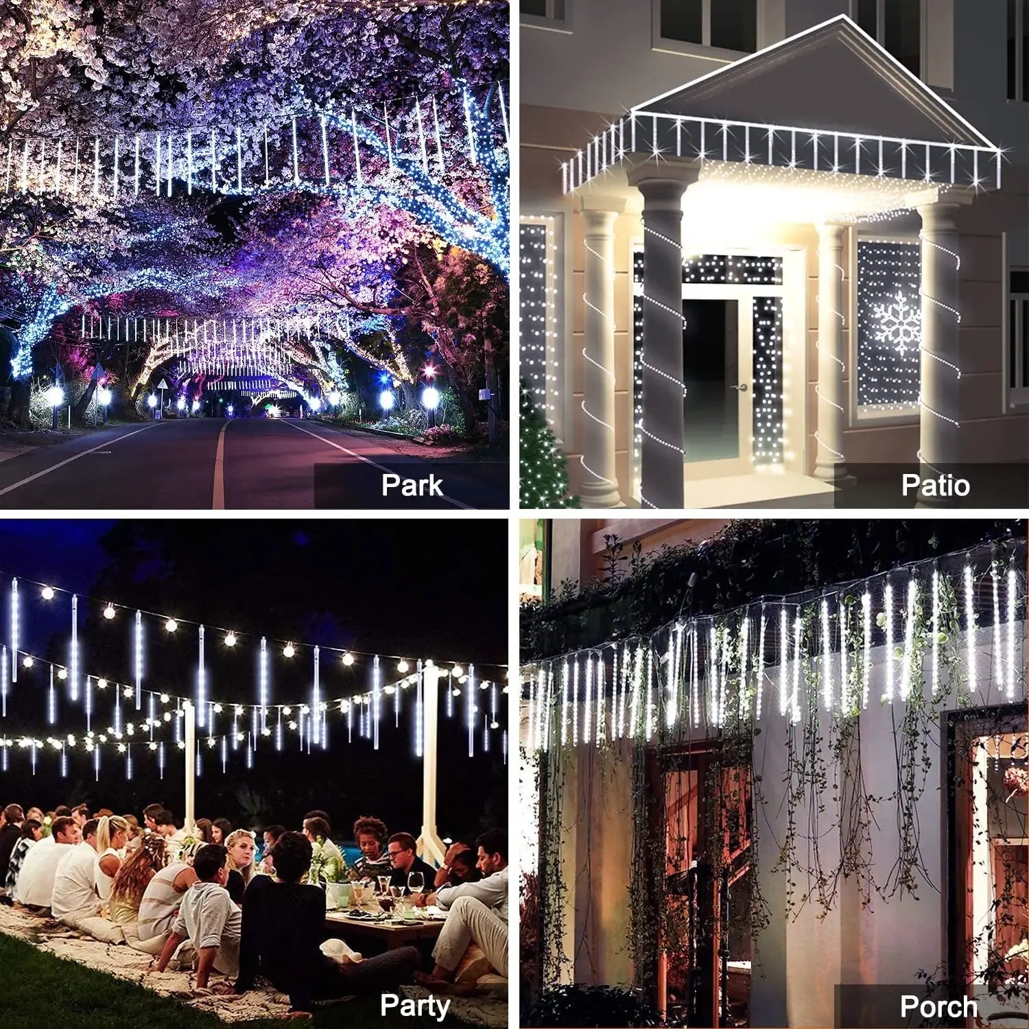 Luces Solares Lluvia de Meteoros LED IP65 para Navidad y Halloween