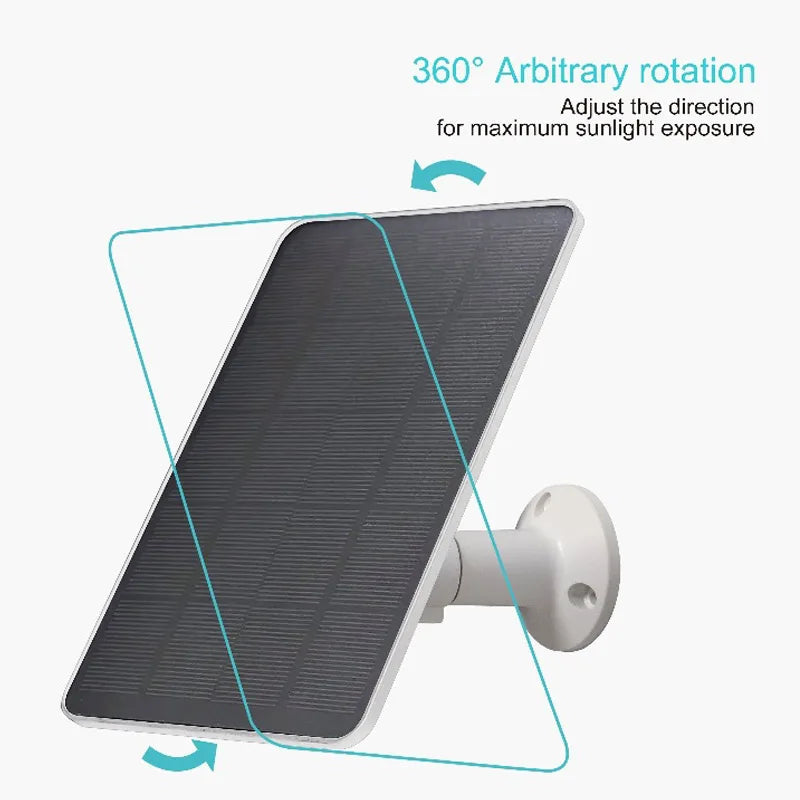 Panel Solar 10W 5V Kit 2 en 1 Type-C para Cámaras de Seguridad y Hogar Solar