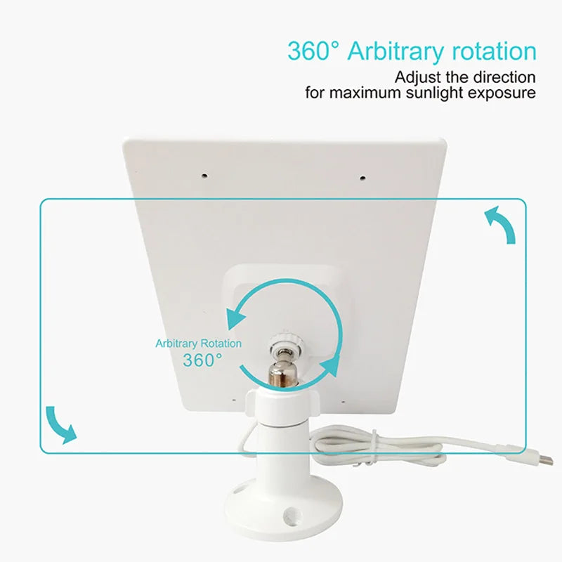 Panel Solar 10W 5V Kit 2 en 1 Type-C para Cámaras de Seguridad y Hogar Solar
