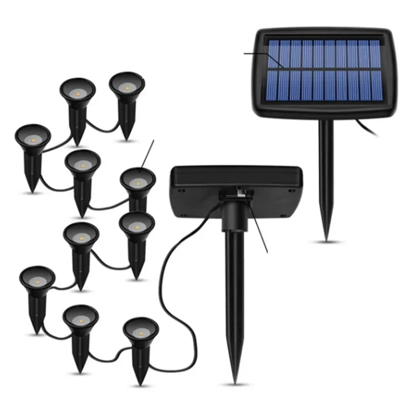 Set 10 en 1 Luces Solares RGB para Césped y Jardín IP65 Multicolor