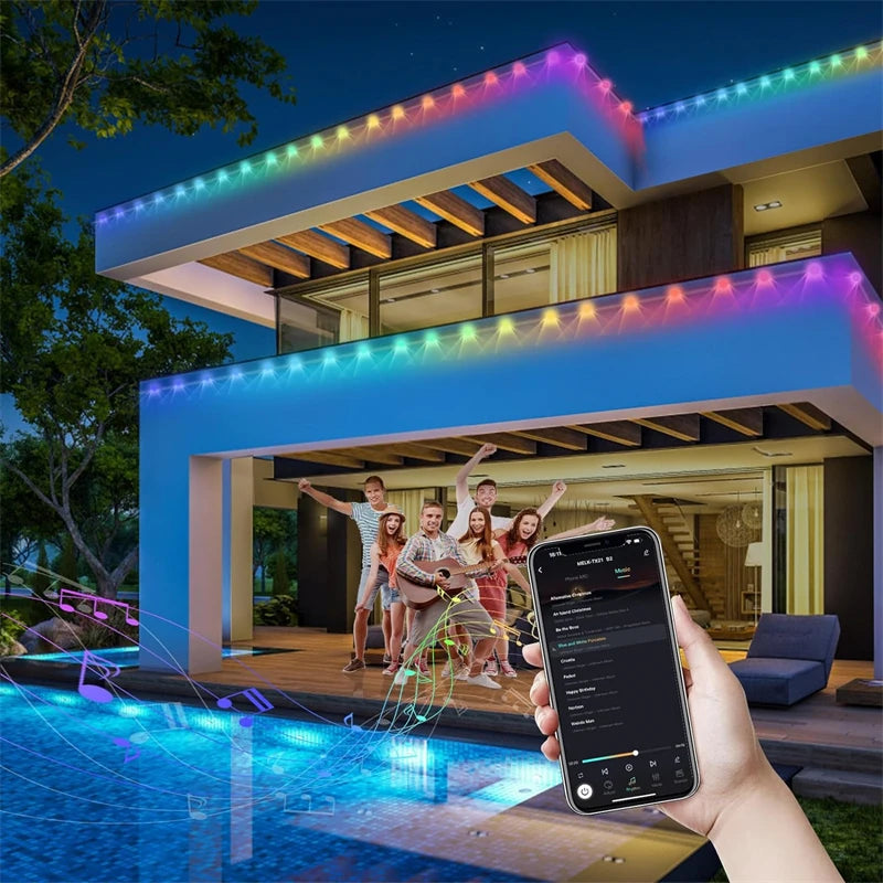 Luces Solares RGBIC Dreamcolor con Control Remoto y App 6M-20M