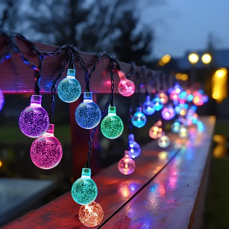 Luces Solares Hadas 5m 20LED Luz Cálida Resistente al Agua Decoración Jardín y Navidad