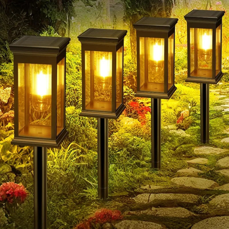 Luces Solares para Caminos y Jardín Decoración Exterior Resistente al Agua