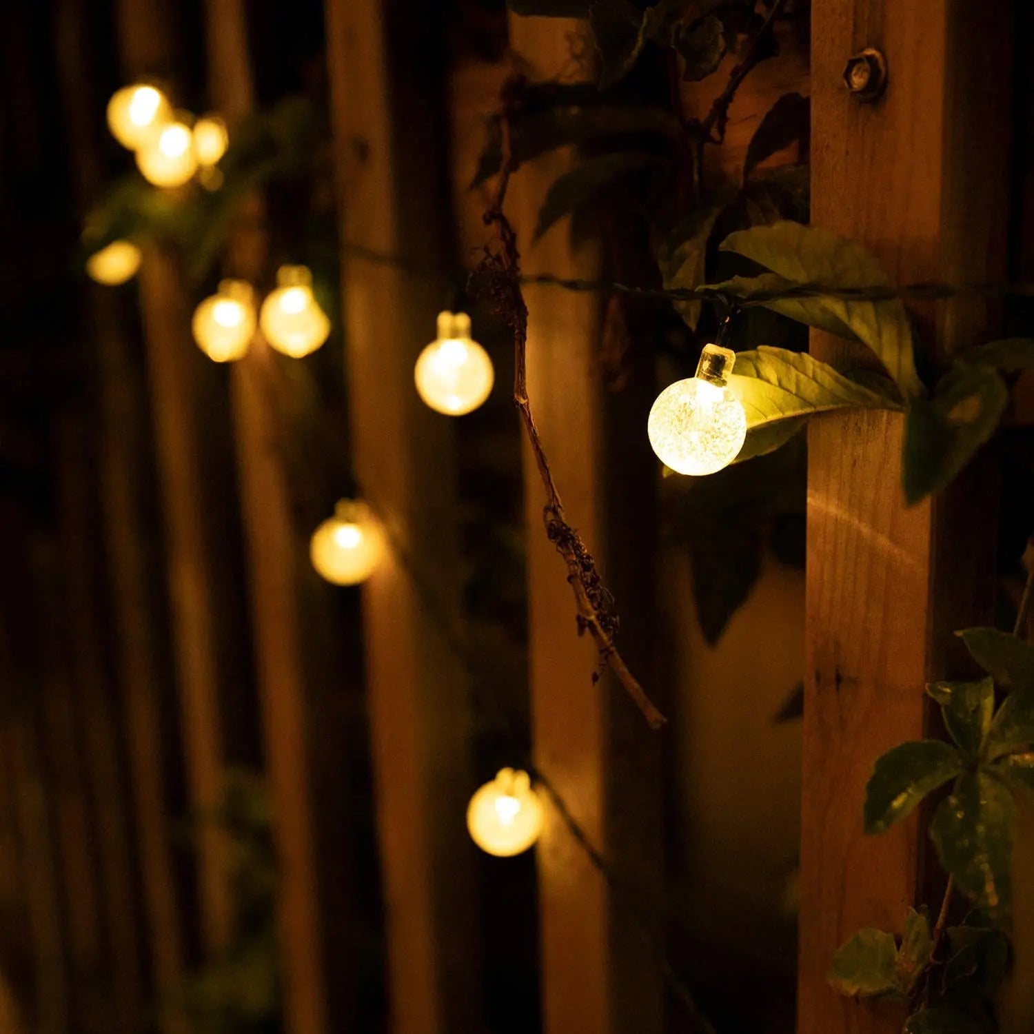 Luces Solares Bolas de Cristal Globo Resistente al Agua 8 Modos para Jardín y Decoración Navideña
