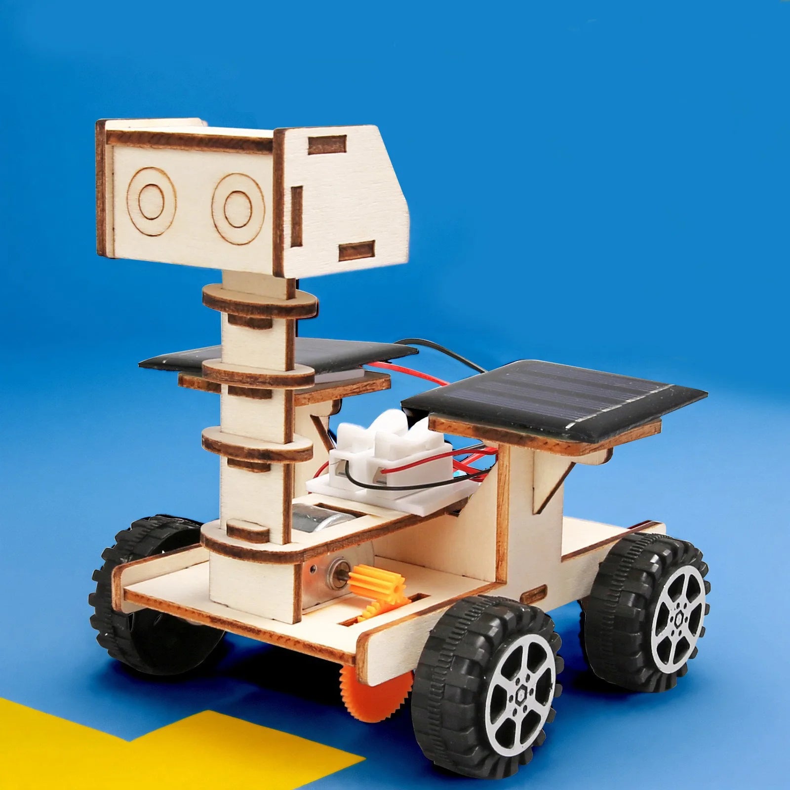 Auto Solar Exploración Lunar Maqueta 3D de Madera Ensamblable para Niños