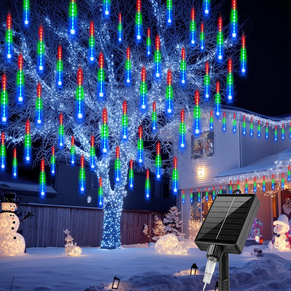 Luces Solares Lluvia de Meteoros LED para Árbol de Navidad Bodas y Jardín