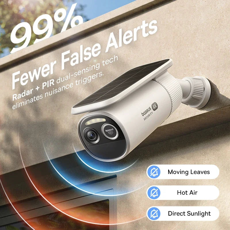 Cámara Solar Baseus Security S2 4K WiFi con Reconocimiento Facial IP67