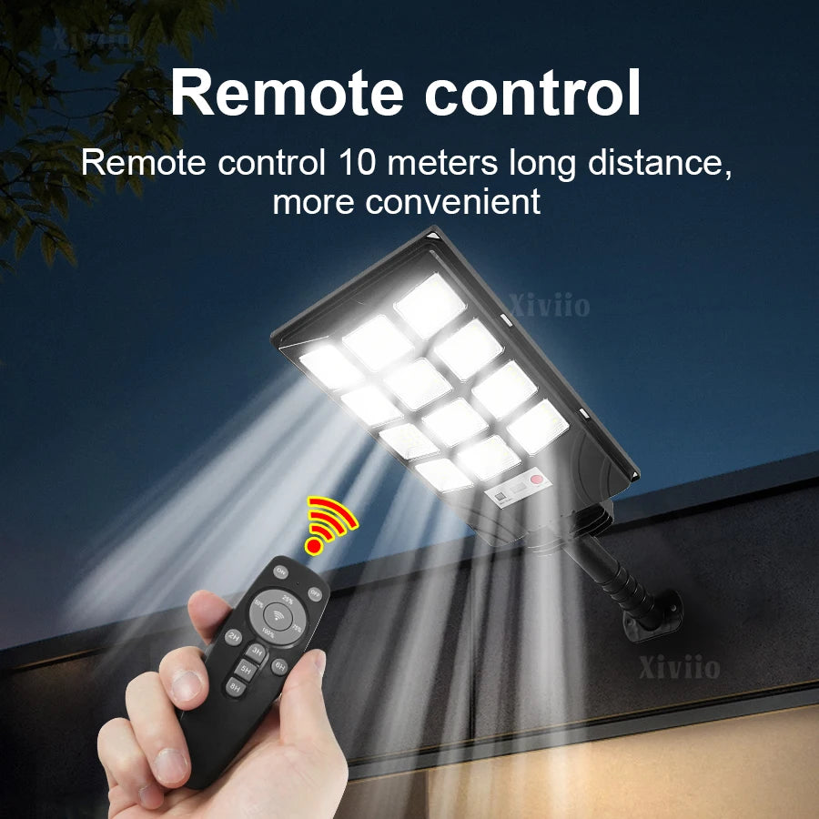 Lámpara Solar LED Exterior con Sensor y Control Remoto
