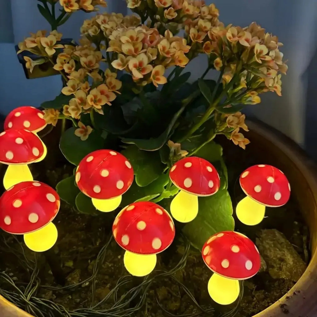 Luces Solares Decorativas Hongo para Jardín Exterior Resistentes al Agua