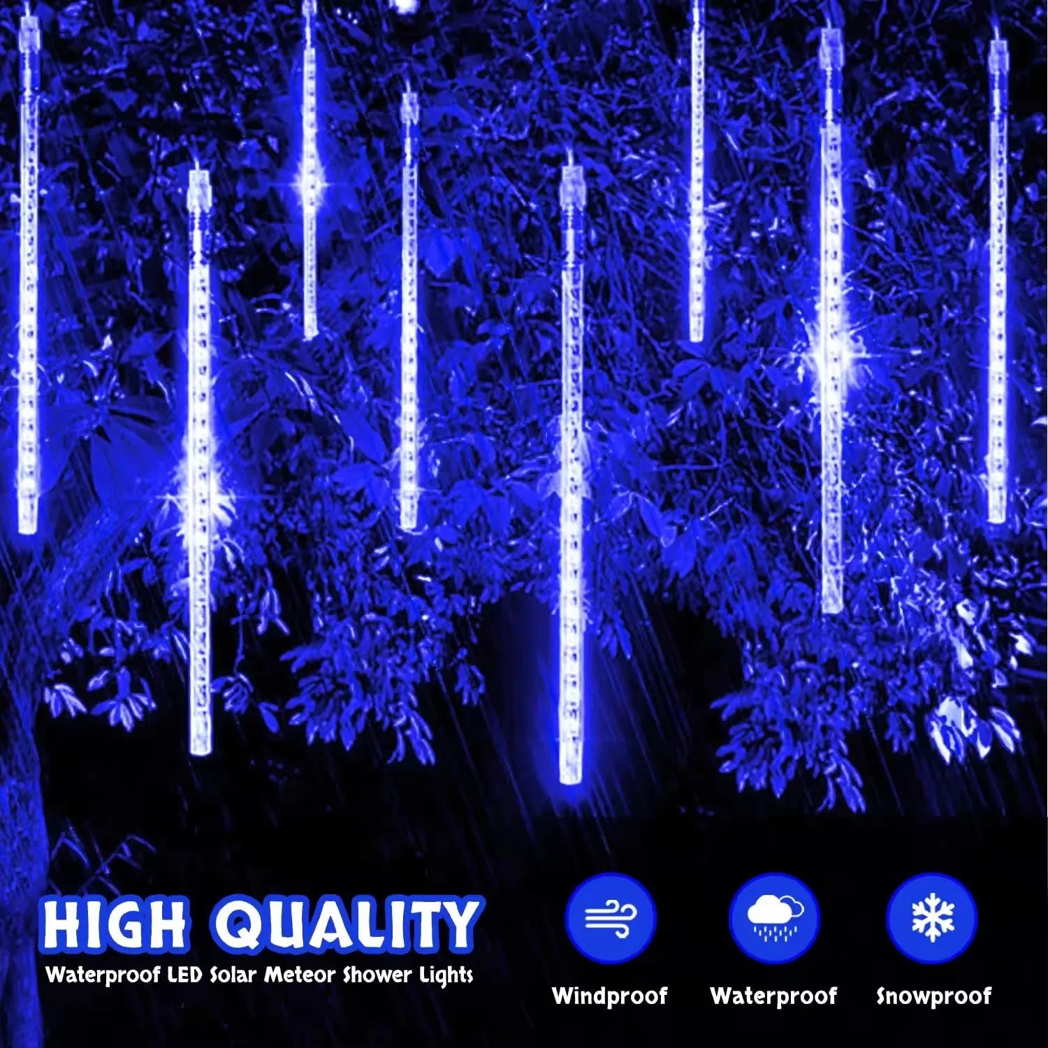 Luces Solares Lluvia de Meteoros LED para Árbol de Navidad Bodas y Jardín