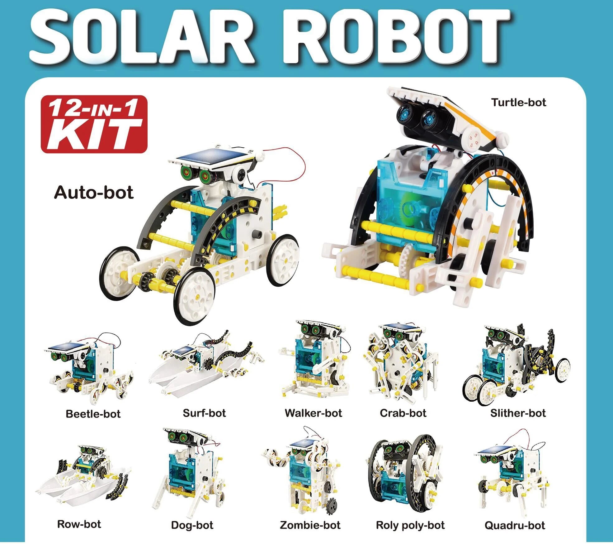 Kit Solar 12 en 1 Robot Educativo DIY Experimento Científico para Niños