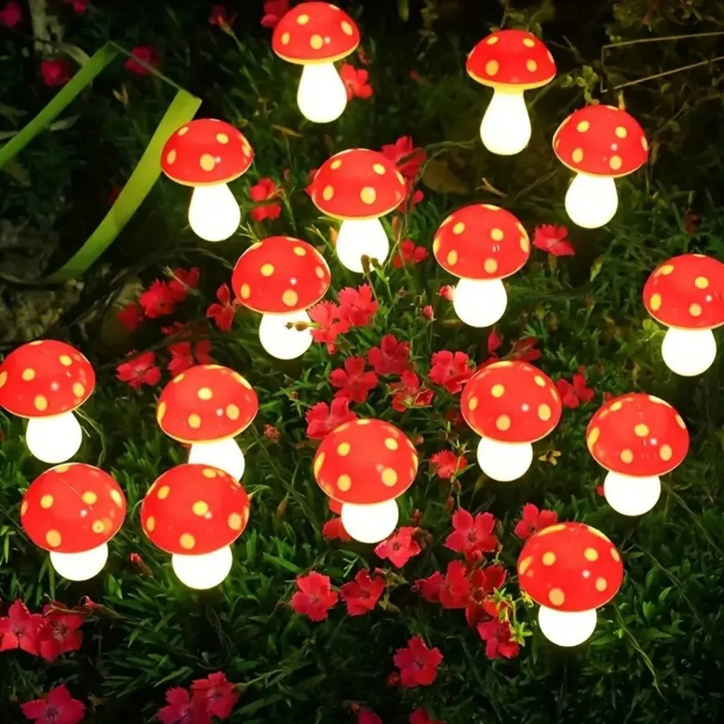 Luces Solares Decorativas Hongo para Jardín Exterior Resistentes al Agua