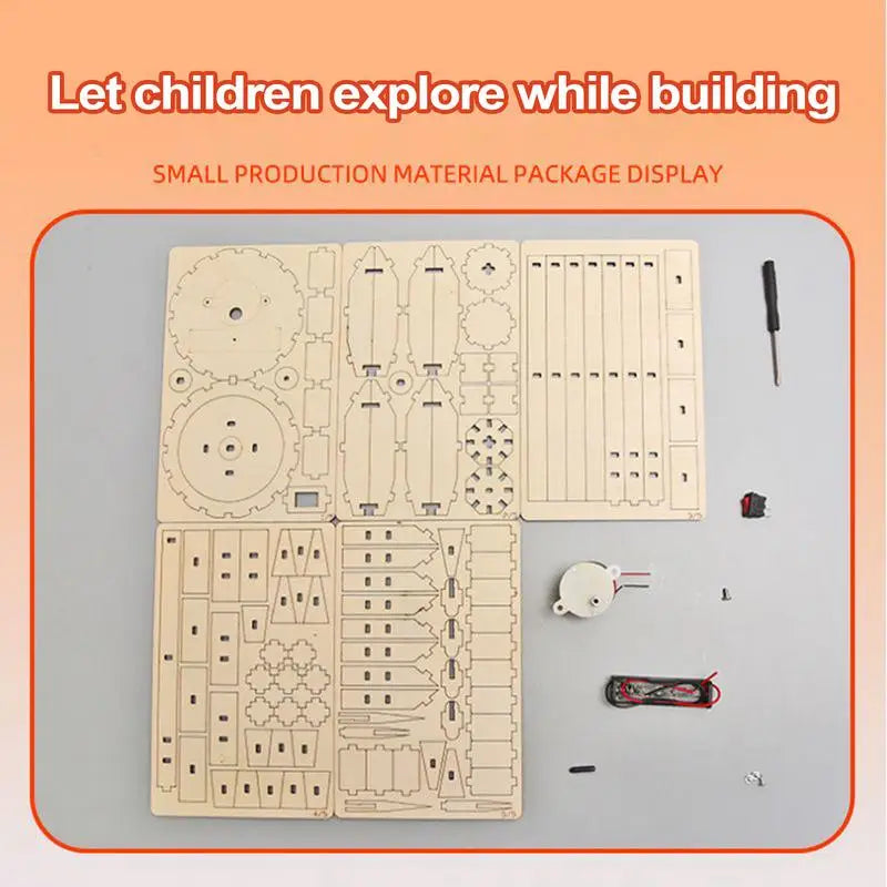 Kit Modelos Científicos Satélite Cohete y Maqueta de Madera para Niños