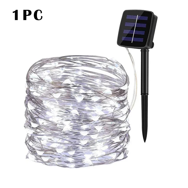 Guirnalda Solar LED Exterior 7M-32M con Tecnología de Carga Rápida