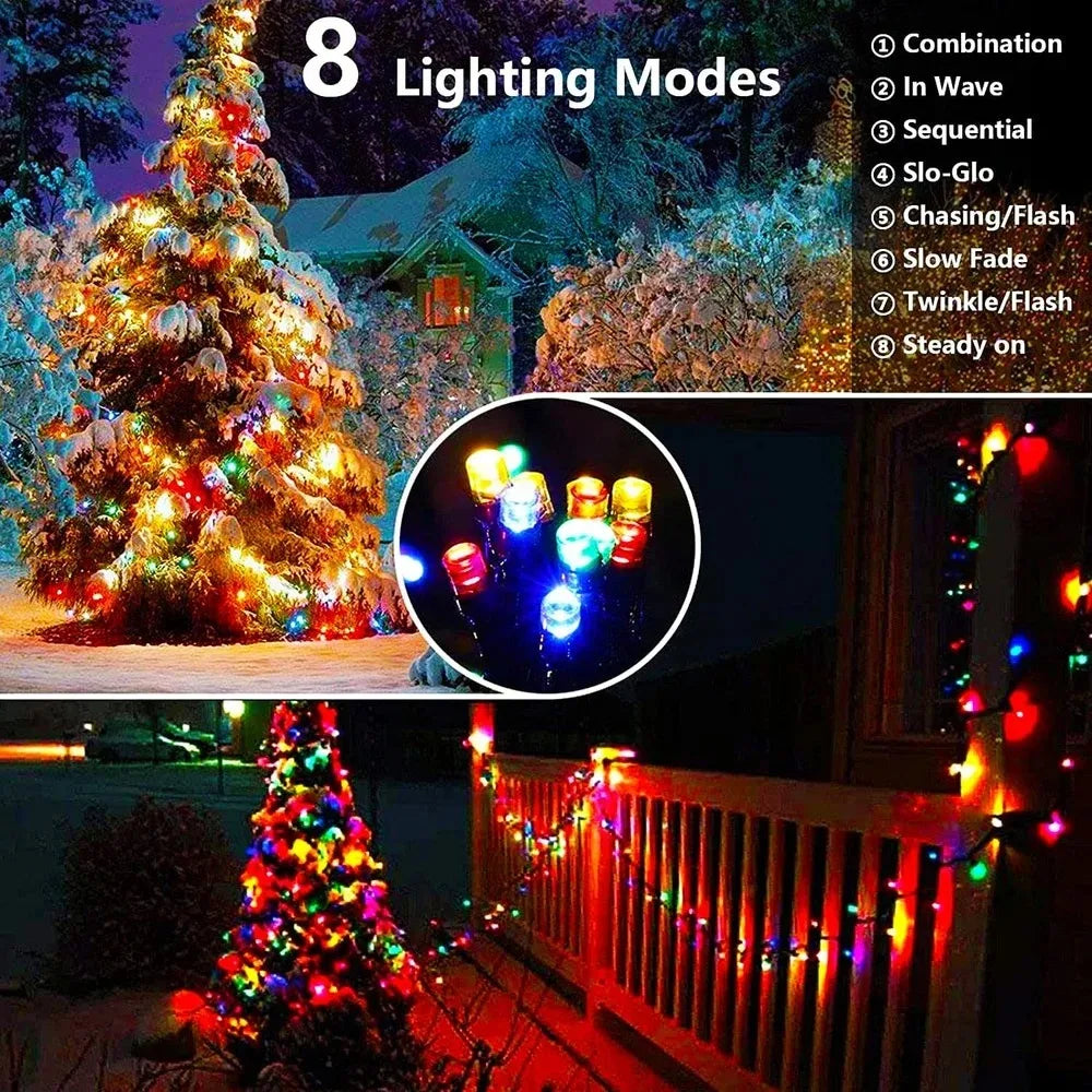 Luces Solares LED 8 Colores Resistente al Agua para Terraza Bodas Navidad y Jardín