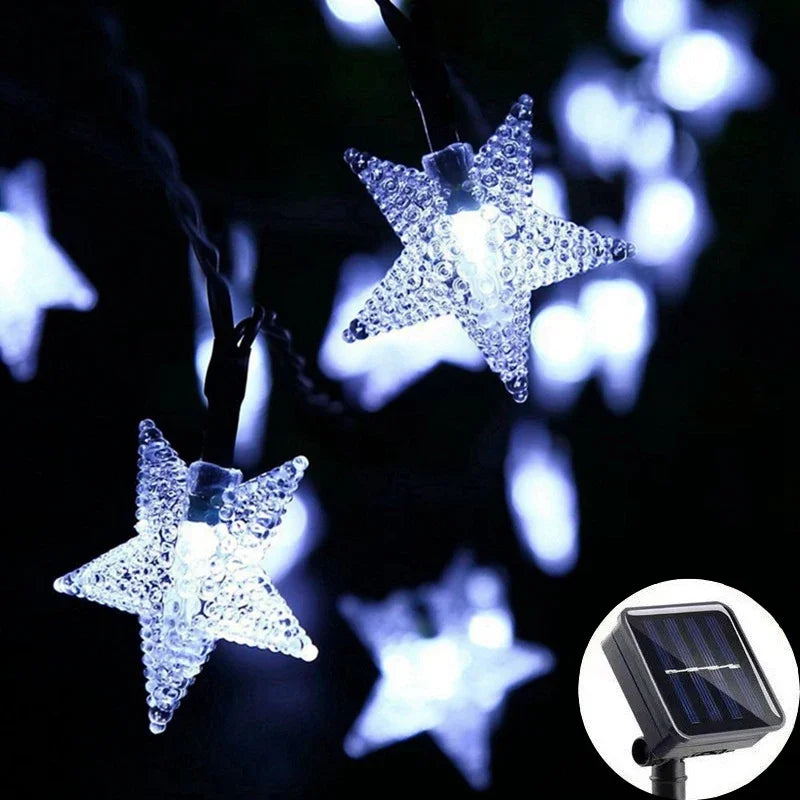 Luces Solares Estrellas LED Resistente al Agua para Patio Jardín Terraza y Decoración Navideña