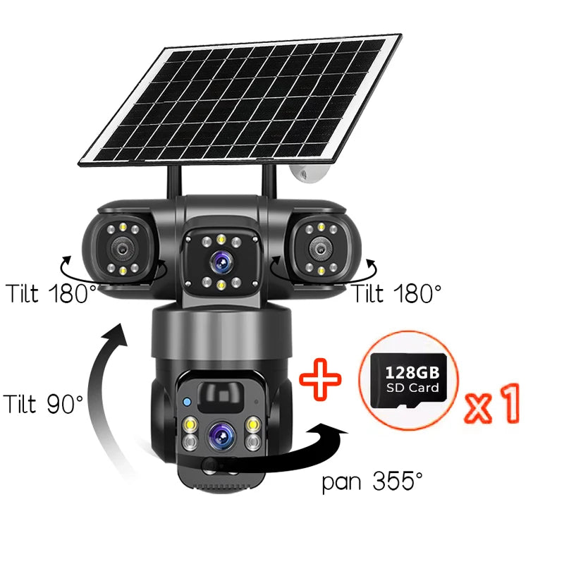 Cámara Solar PTZ 15MP con Zoom 10X y Triple Lente para Exterior
