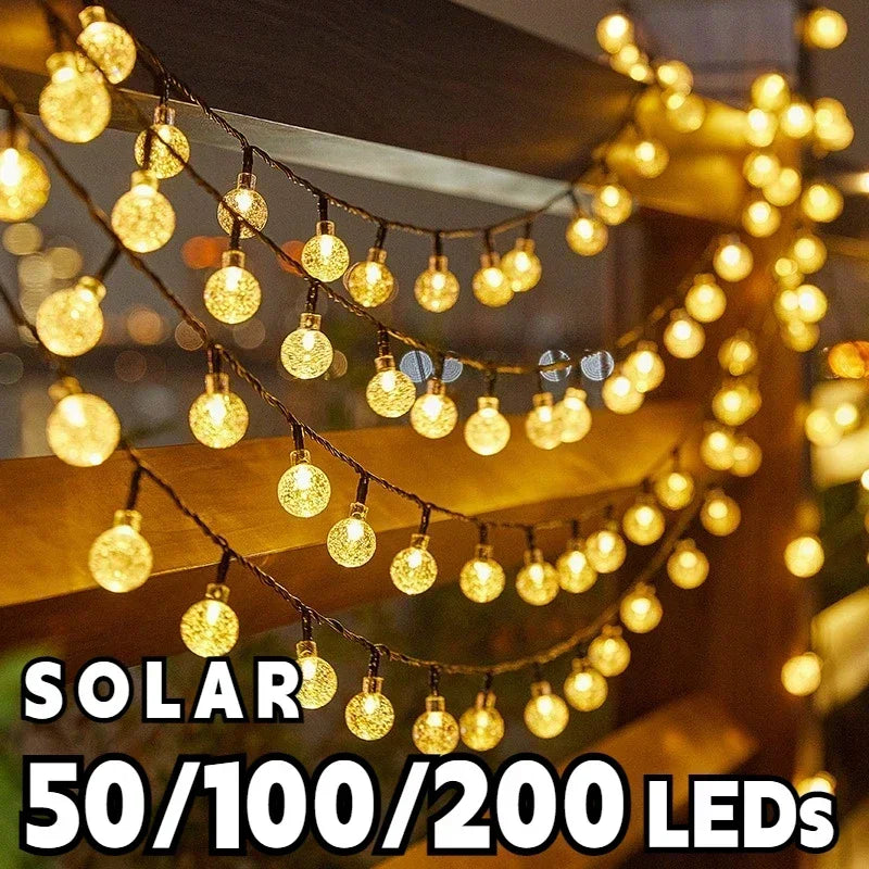 Luces Solares Hadas 100 LED IP65 Resistente al Agua Guirnalda Navideña para Jardín 12m