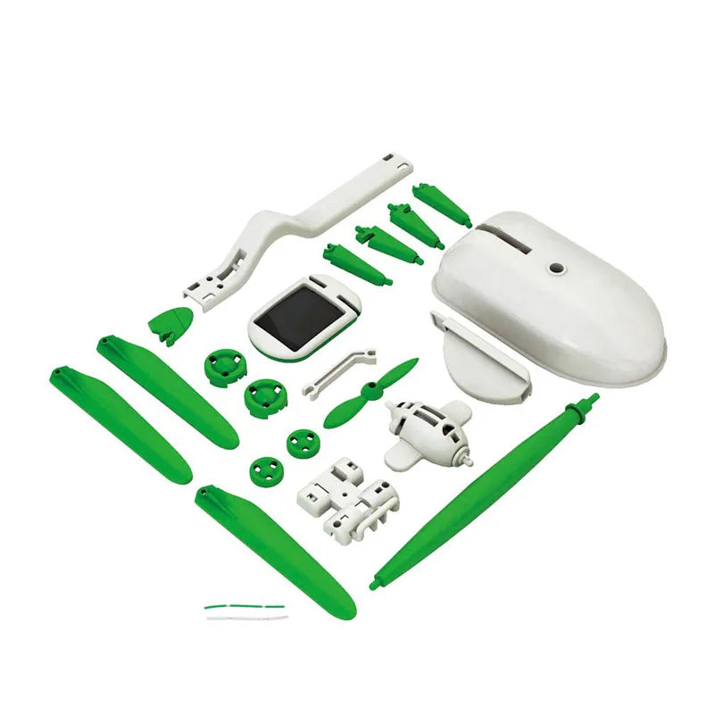 Kit Solar 6 en 1 Robot Ensamblable Barco Ventilador Molino Auto Juguete Educativo