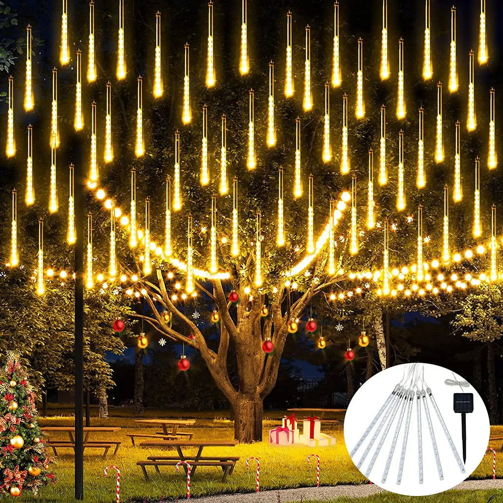 Luces Solares Lluvia de Meteoros LED IP65 para Navidad y Halloween