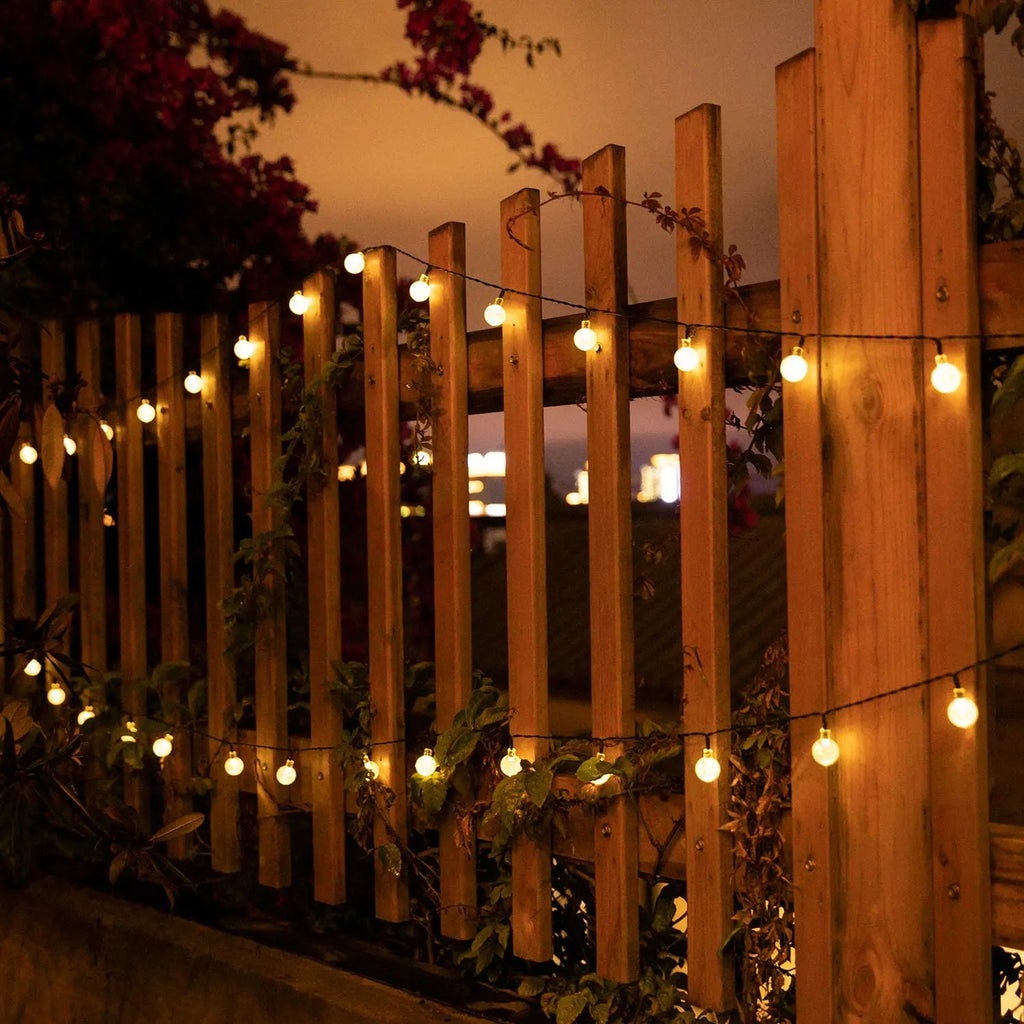 Luces Solares Bolas de Cristal Globo Resistente al Agua 8 Modos para Jardín y Decoración Navideña