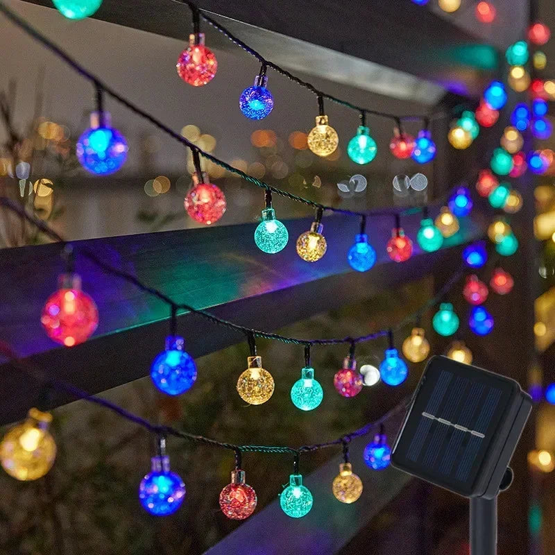 Luces Solares Hadas 100 LED IP65 Resistente al Agua Guirnalda Navideña para Jardín 12m