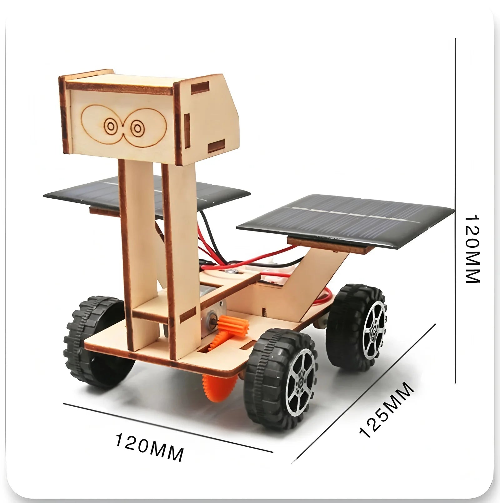 Auto Solar Exploración Lunar Maqueta 3D de Madera Ensamblable para Niños