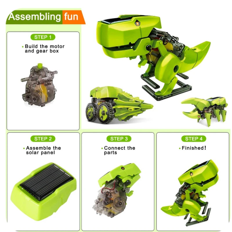 Dinosaurio Solar STEM Kit Educativo DIY Juguete Científico para Niños