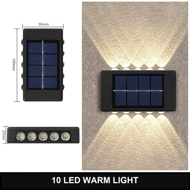 Aplique Solar LED de Pared con Luz Cálida IP65