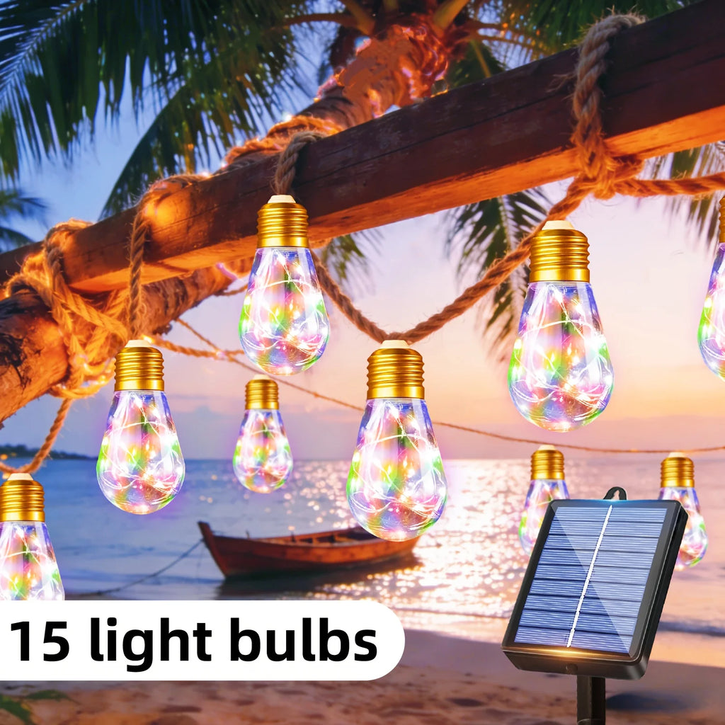 Luces Solares de Hadas con Bombillas Irrompibles IP44 8 Modos para Exterior