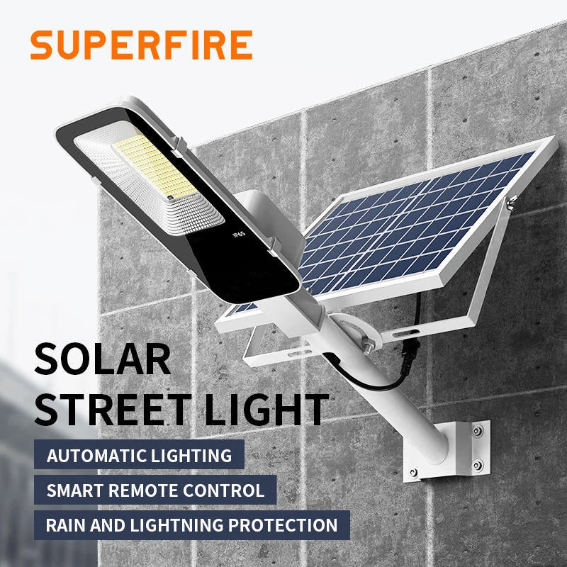 Lámpara Solar LED de Calle con Panel y Control Remoto