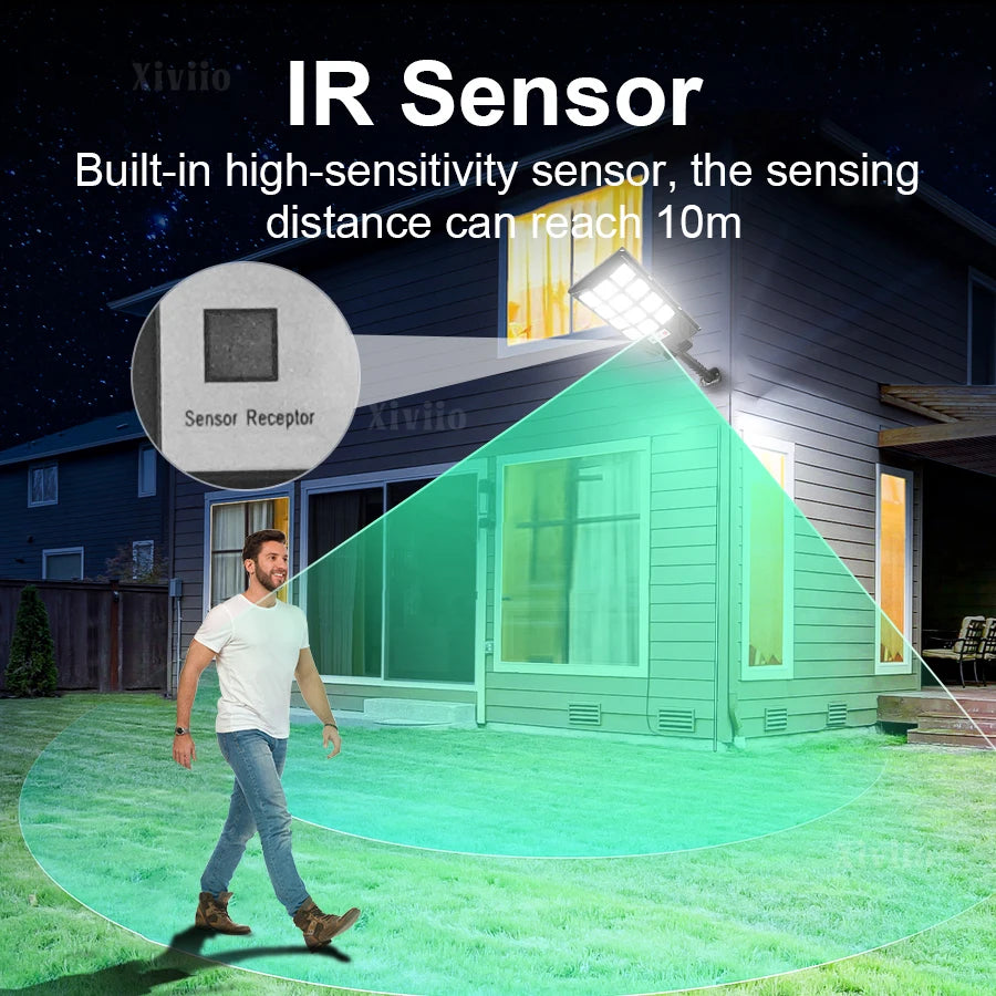 Lámpara Solar LED Exterior con Sensor y Control Remoto