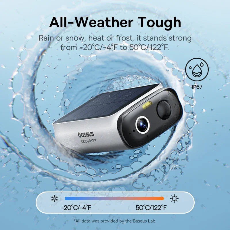 Cámara Solar Baseus S1 Lite 2K con Visión 135° y Protección IP67