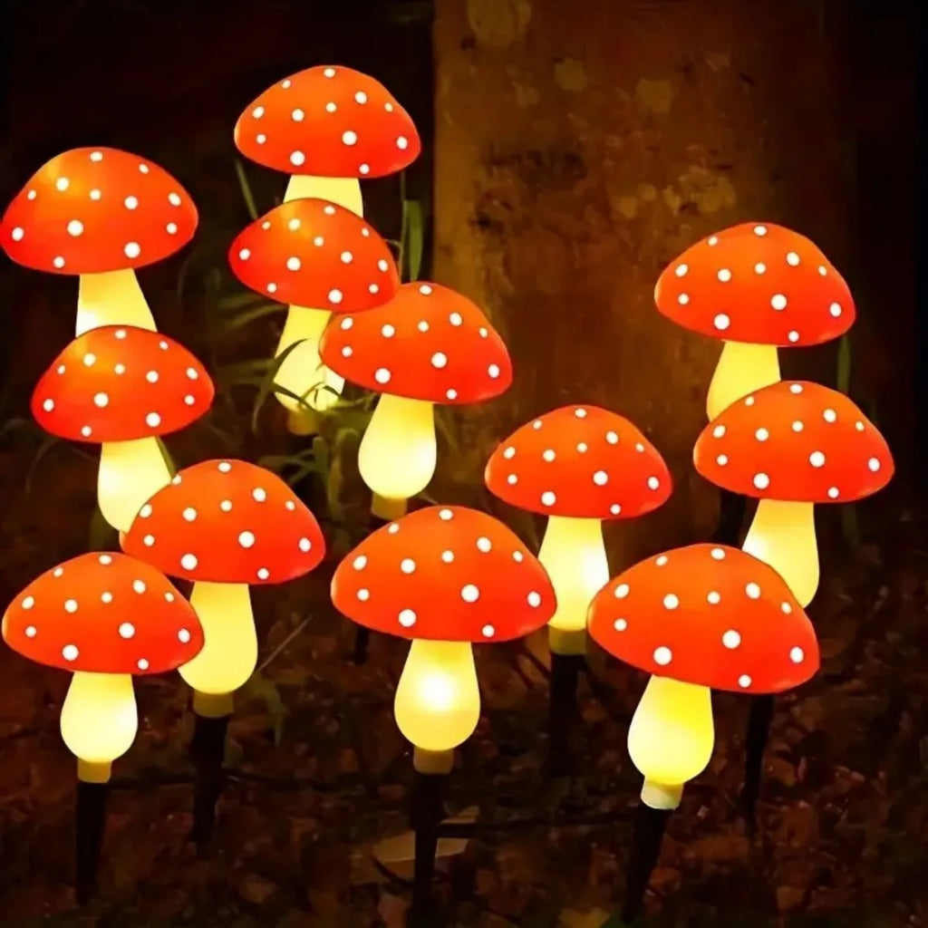 Luces Solares Decorativas Hongo para Jardín Exterior Resistentes al Agua