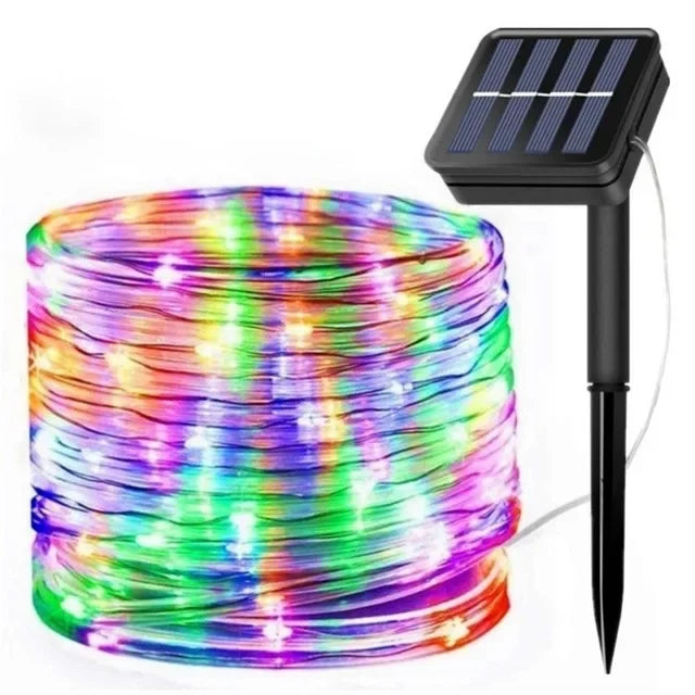 Luces Solares Cuerda LED Resistente al Agua para Jardín Césped Árbol Valla y Caminos
