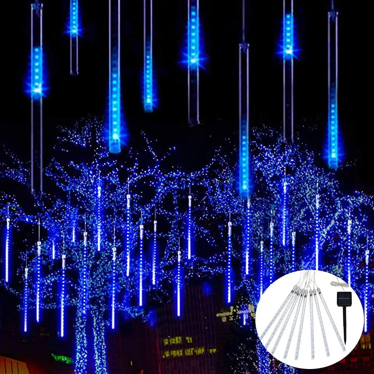 Luces Solares Lluvia de Meteoros LED IP65 para Navidad y Halloween