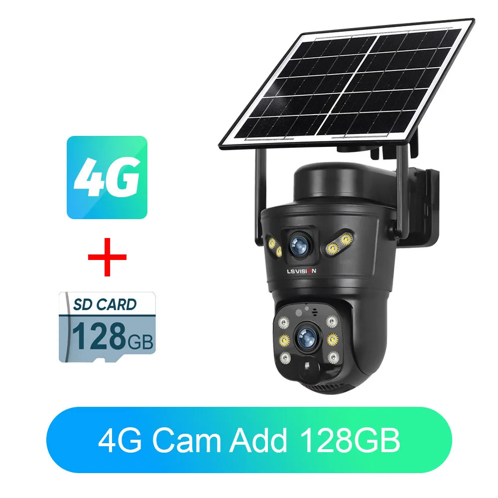 Cámara Solar LS VISION 8MP Doble Lente 4G/WiFi con Visión Nocturna PIR