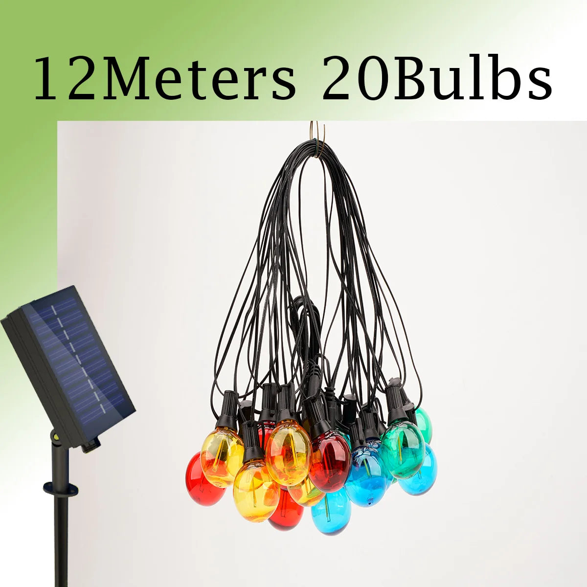 Luces Solares G40 RGB IP44 para Fiestas Bodas y Jardín 7.5M-21M