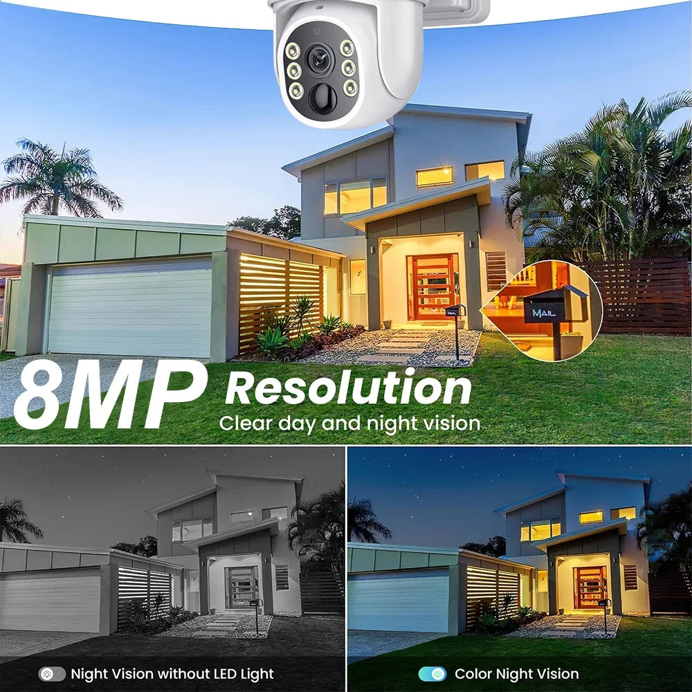 Cámara PTZ Solar Tuya 8MP WiFi con Detección de Movimiento y Batería